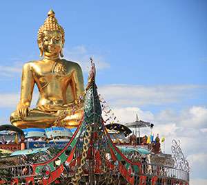 Golden Buddha statue in Chiang Rai.